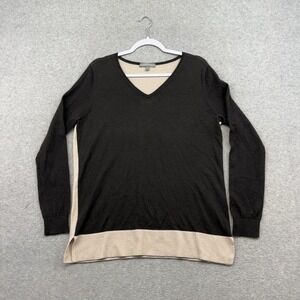 Neiman Marcus Women's Brown Long Sleeve Cashmere V Neck‎ Sweater Size M Medium